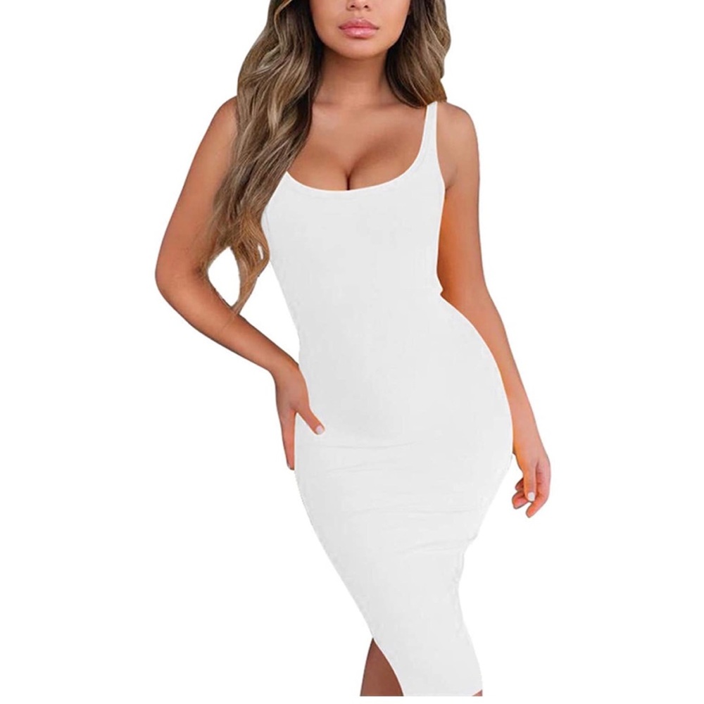 White Bodycon Midi Dress NWOT